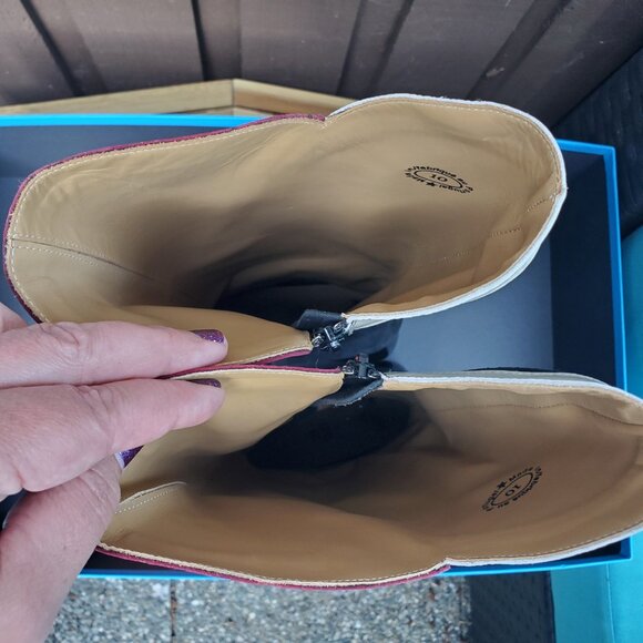 Fluevog F-Trip Warhol in Raspberry Multicolor MOD Chic 10 9.5 - Picture 4 of 6